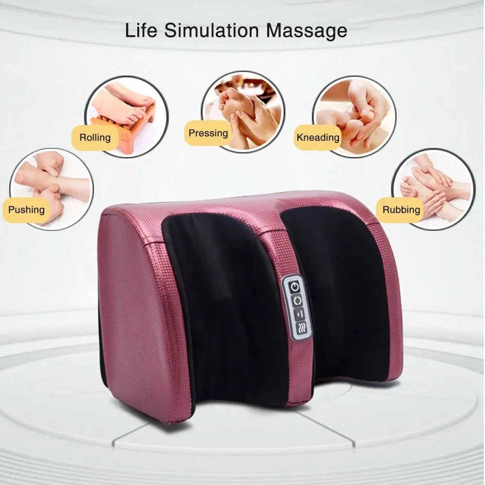 Electric Foot Massager Heating Therapy Shiatsu Kneading Roller Muscle Relief Machine