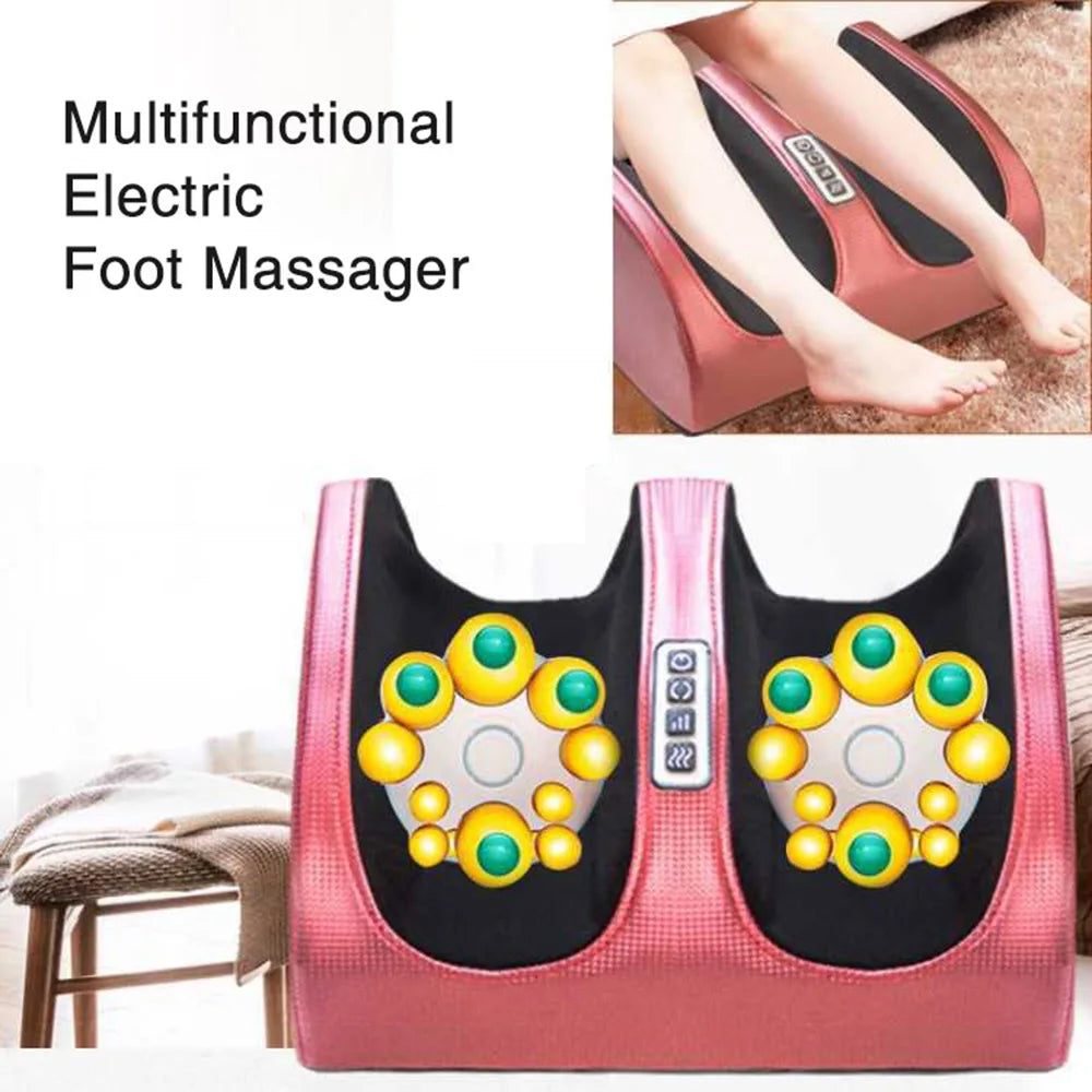 Electric Foot Massager Heating Therapy Shiatsu Kneading Roller Muscle Relief Machine