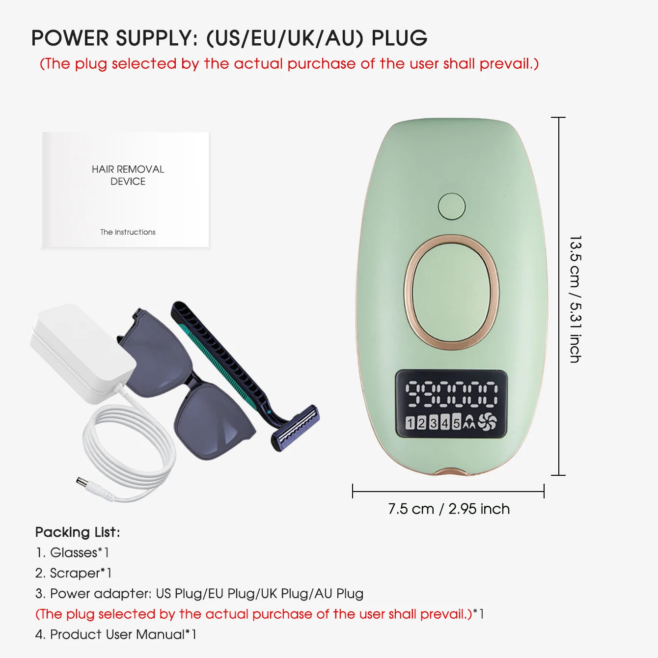 IPL Epilator Laser Hair Removal with LCD display