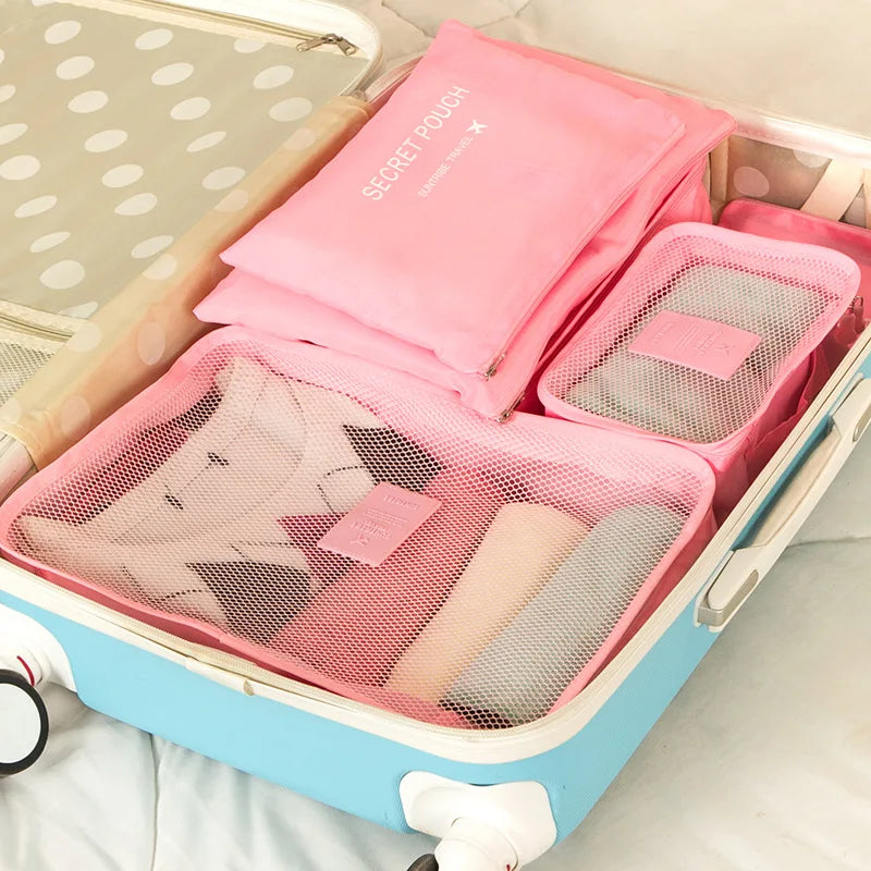 6pcs Set Travel Suitcase Organizer Bags Luggage Organizer