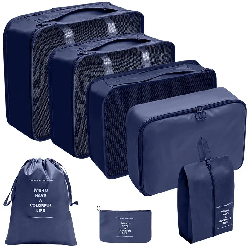 9 PCS Travel Organizer Storage Bags with Large Capacity