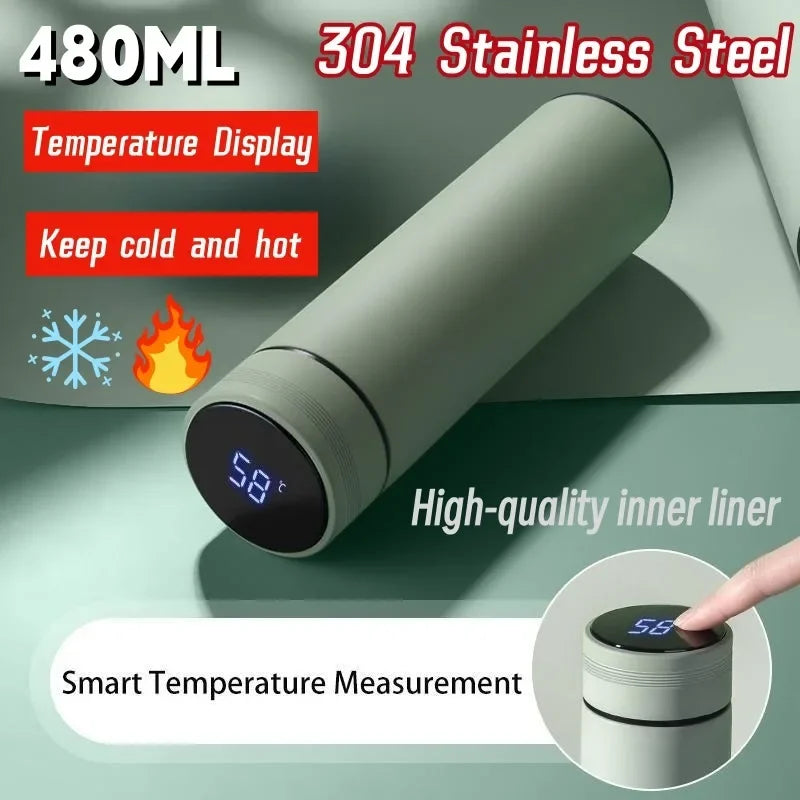 500ml Smart Water Bottle with Temperature Display Leakproof Vacuum Flasks