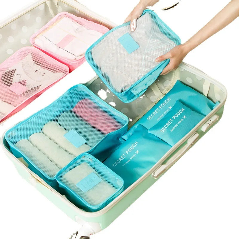 6pcs Set Travel Suitcase Organizer Bags Luggage Organizer