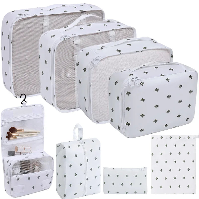 9 PCS Travel Organizer Storage Bags with Large Capacity