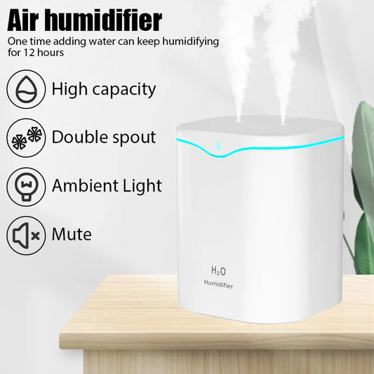 Air Humidifier with Double spray and Colorful Light