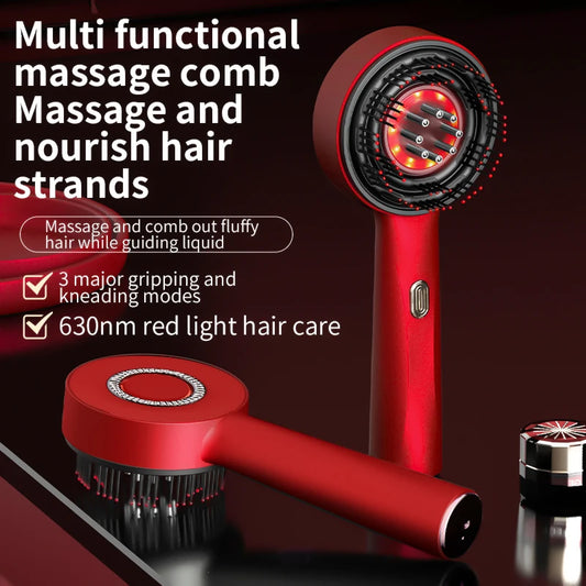 3 Modes Electric head Massgaer with Red Light Laser for Hair Follicle and Essence Oil Applicator