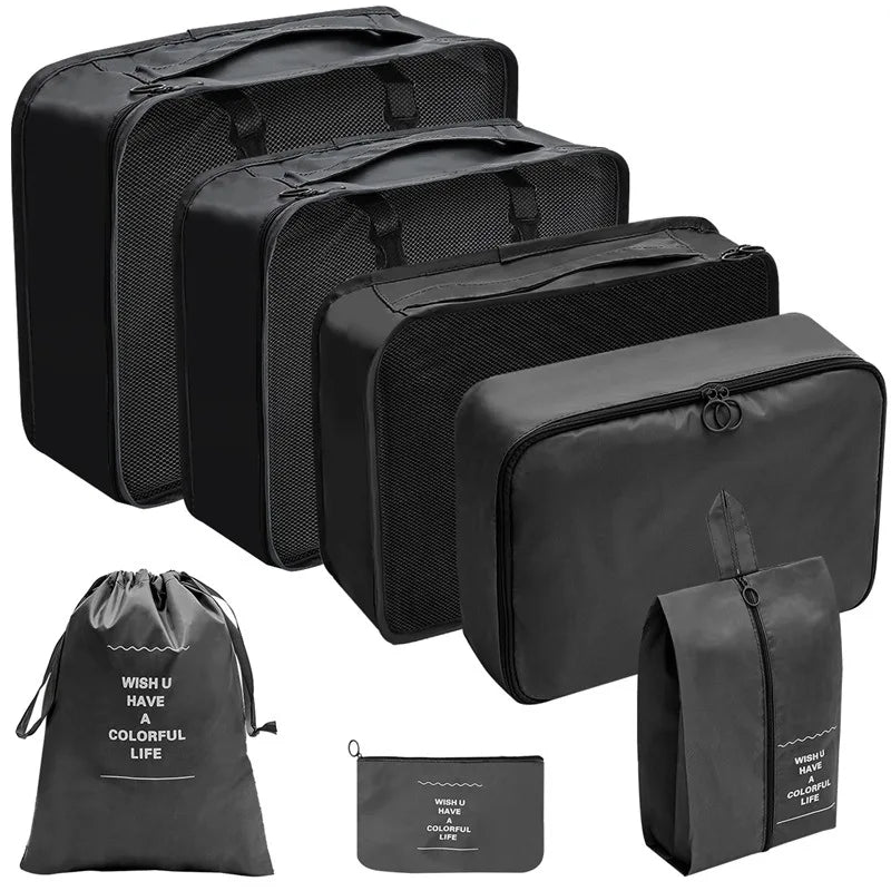 9 PCS Travel Organizer Storage Bags with Large Capacity