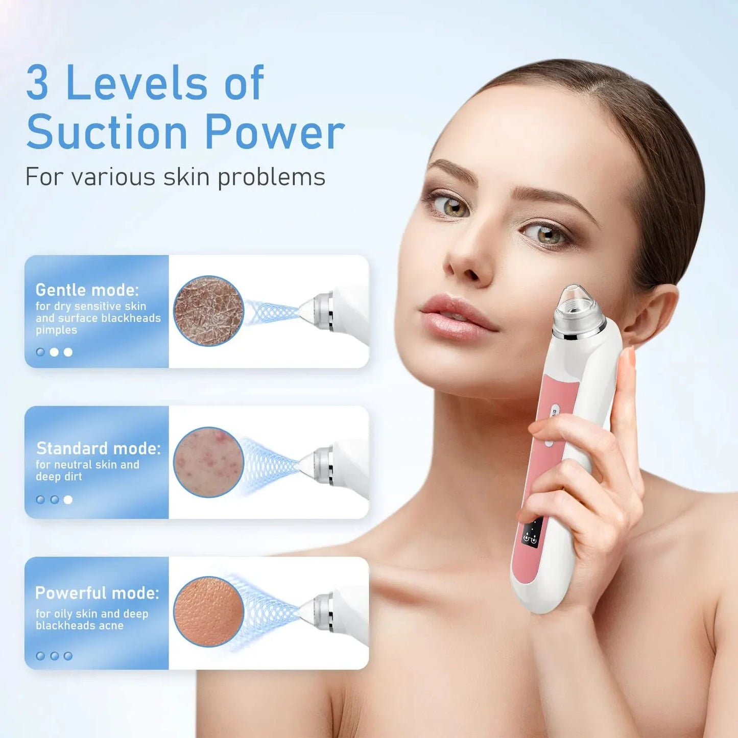 Electric Blackhead Remover Vacuum Acne Pore Cleaner Black Dots