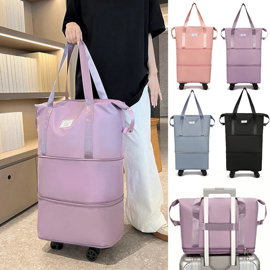 Folding Luggage Bags Expandable Rolling with Wheels and a Large Capacity