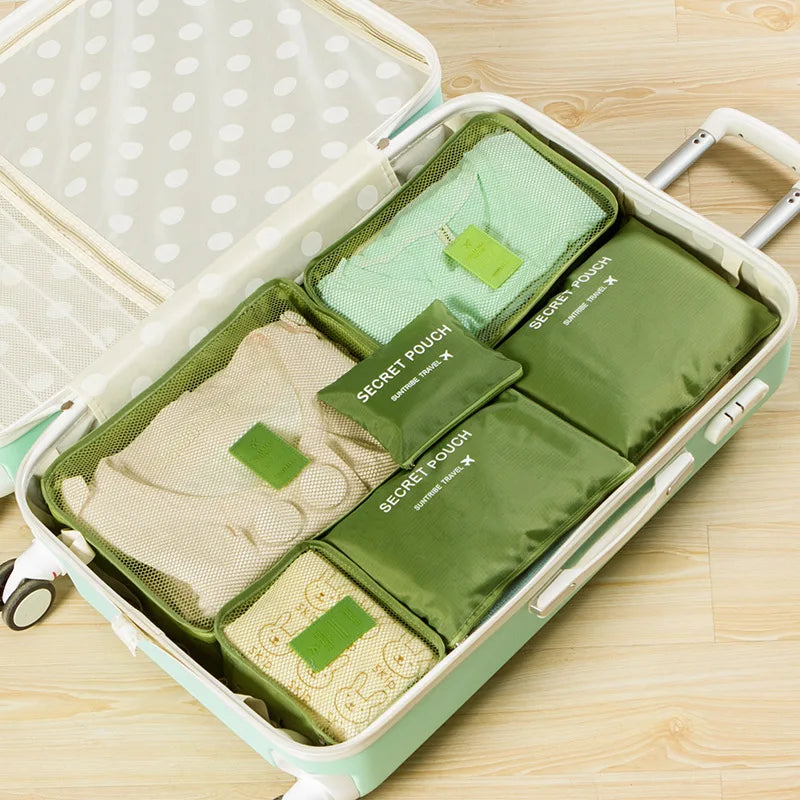 6pcs Set Travel Suitcase Organizer Bags Luggage Organizer